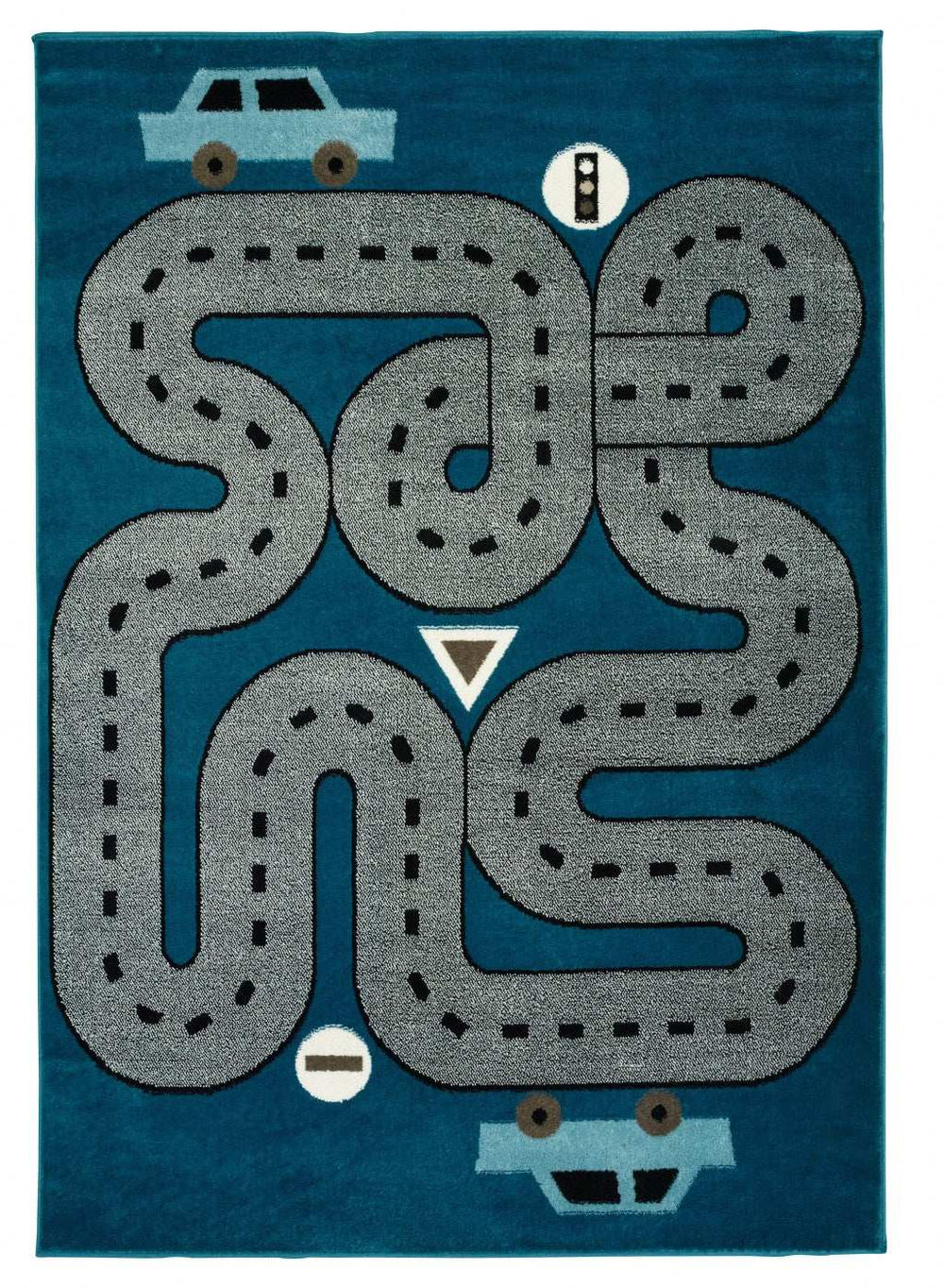 5' X 7' Navy Imaginative Racetrack Area Rug - Homeroots - Flyclothing LLC