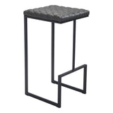 30" Gray And Black Steel Backless Bar Height Bar Chair - Homeroots