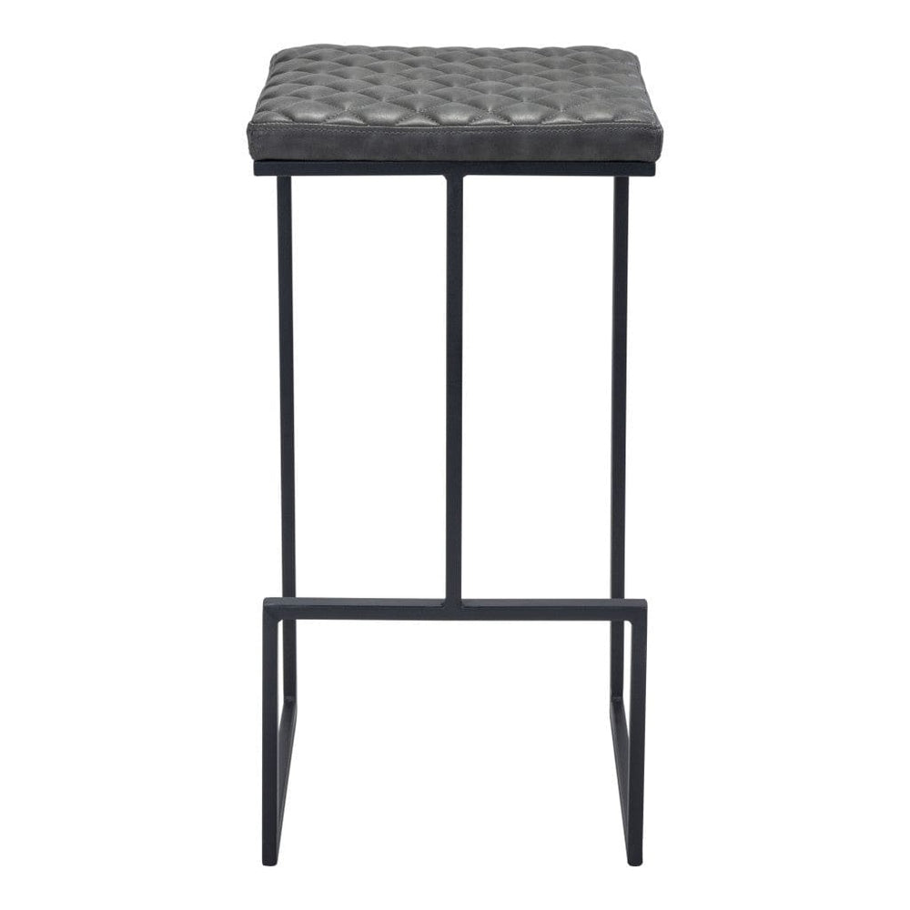 30" Gray And Black Steel Backless Bar Height Bar Chair - Homeroots