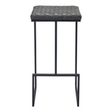 30" Gray And Black Steel Backless Bar Height Bar Chair - Homeroots