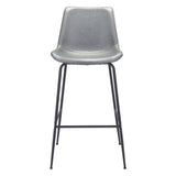 31 " Gray And Black Steel Low Back Bar Height Bar Chair - Homeroots
