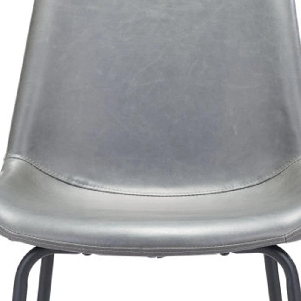 31 " Gray And Black Steel Low Back Bar Height Bar Chair - Homeroots