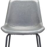 31 " Gray And Black Steel Low Back Bar Height Bar Chair - Homeroots