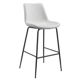 31" White And Black Steel Low Back Bar Height Bar Chair - Homeroots