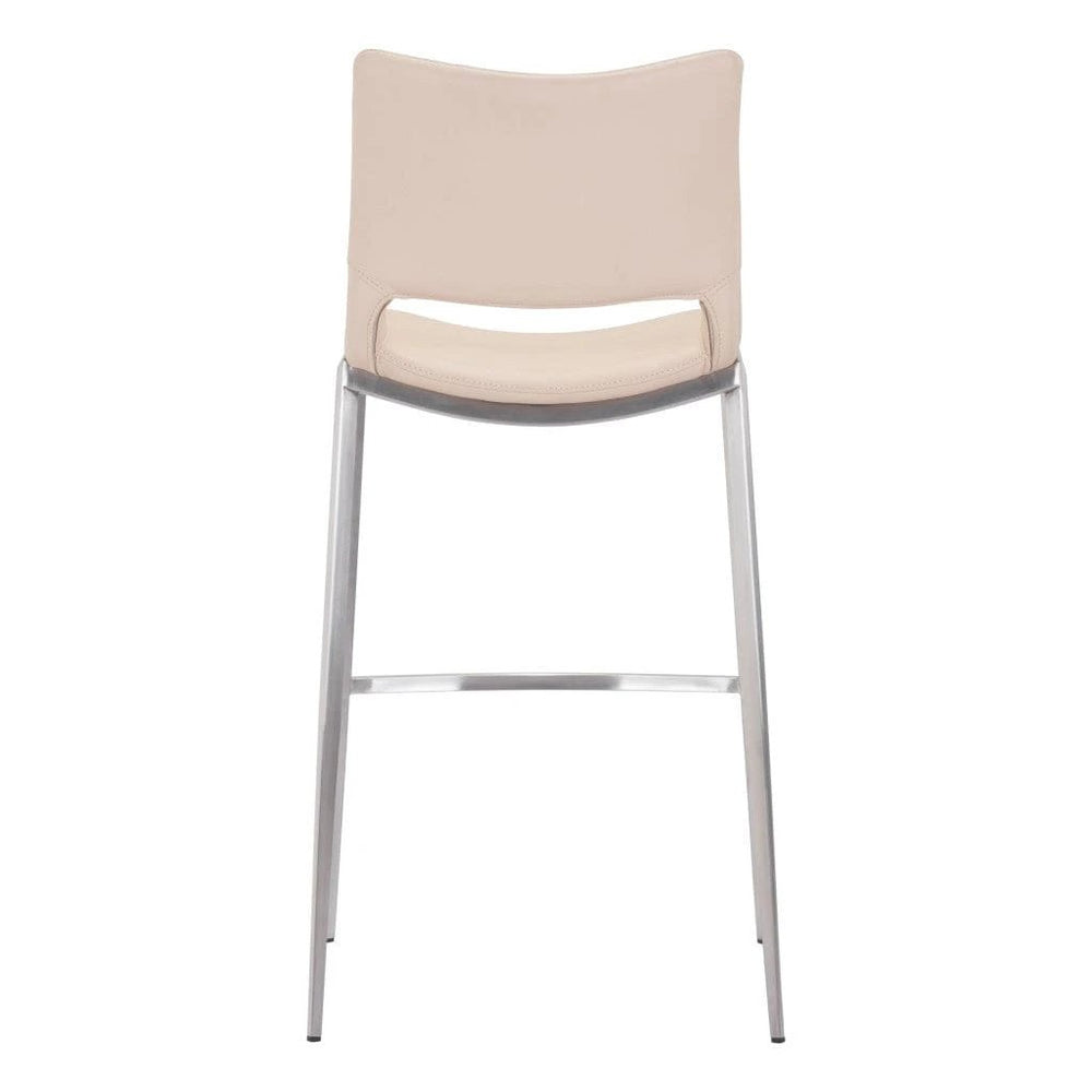 Set of Two 29" Light Pink And Silver Steel Low Back Bar Height Bar Chairs - Homeroots - Flyclothing LLC