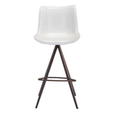 Set of Two 29" White And Black Steel Low Back Bar Height Bar Chairs - Homeroots - Flyclothing LLC