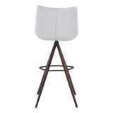 Set of Two 29" White And Black Steel Low Back Bar Height Bar Chairs - Homeroots - Flyclothing LLC