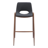 Set of Two 29 " Black And Brown Steel Low Back Bar Height Bar Chairs - Homeroots