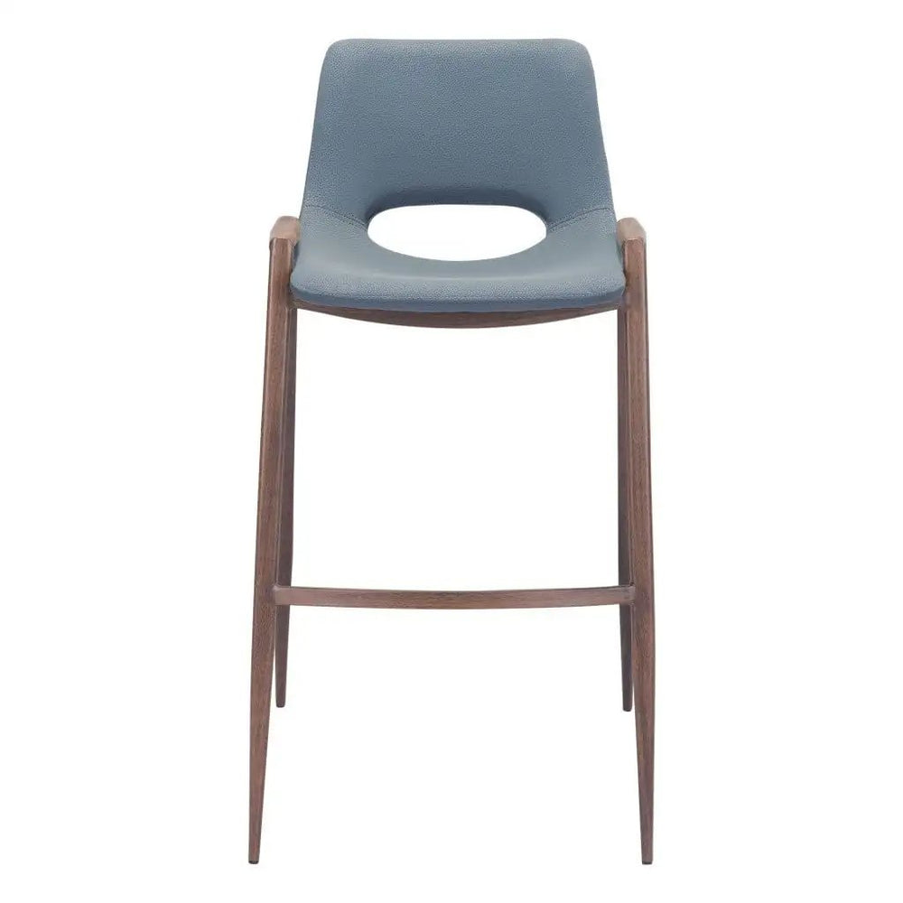 Set of Two 29" Gray And Brown Steel Low Back Bar Height Bar Chairs - Homeroots - Flyclothing LLC