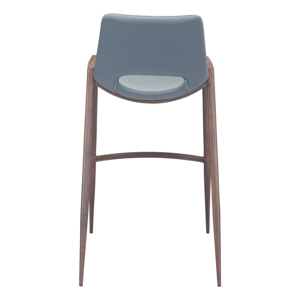 Set of Two 29" Gray And Brown Steel Low Back Bar Height Bar Chairs - Homeroots - Flyclothing LLC