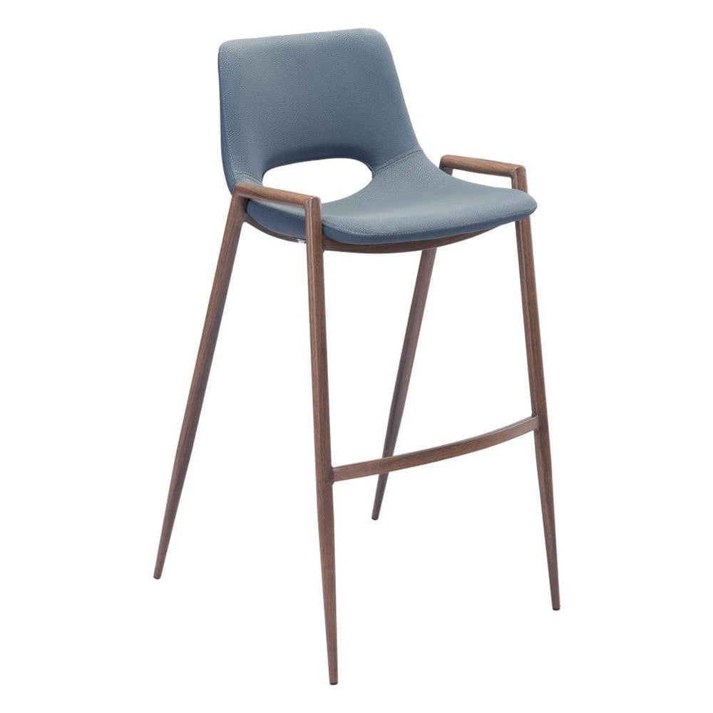 Set of Two 29" Gray And Brown Steel Low Back Bar Height Bar Chairs - Homeroots - Flyclothing LLC