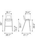 Set of Two 29 " Beige And Brown Steel Low Back Bar Height Bar Chairs - Homeroots - Flyclothing LLC