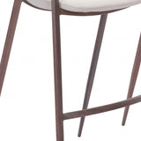 Set of Two 29 " Beige And Brown Steel Low Back Bar Height Bar Chairs - Homeroots - Flyclothing LLC