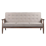 69" Beige Polyester Sofa With Brown Legs - Homeroots - Flyclothing LLC
