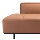 79" Brown Faux Leather Sofa With Black Legs - Homeroots - Flyclothing LLC