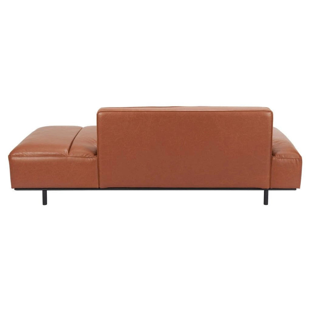 79" Brown Faux Leather Sofa With Black Legs - Homeroots - Flyclothing LLC