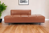 79" Brown Faux Leather Sofa With Black Legs - Homeroots - Flyclothing LLC