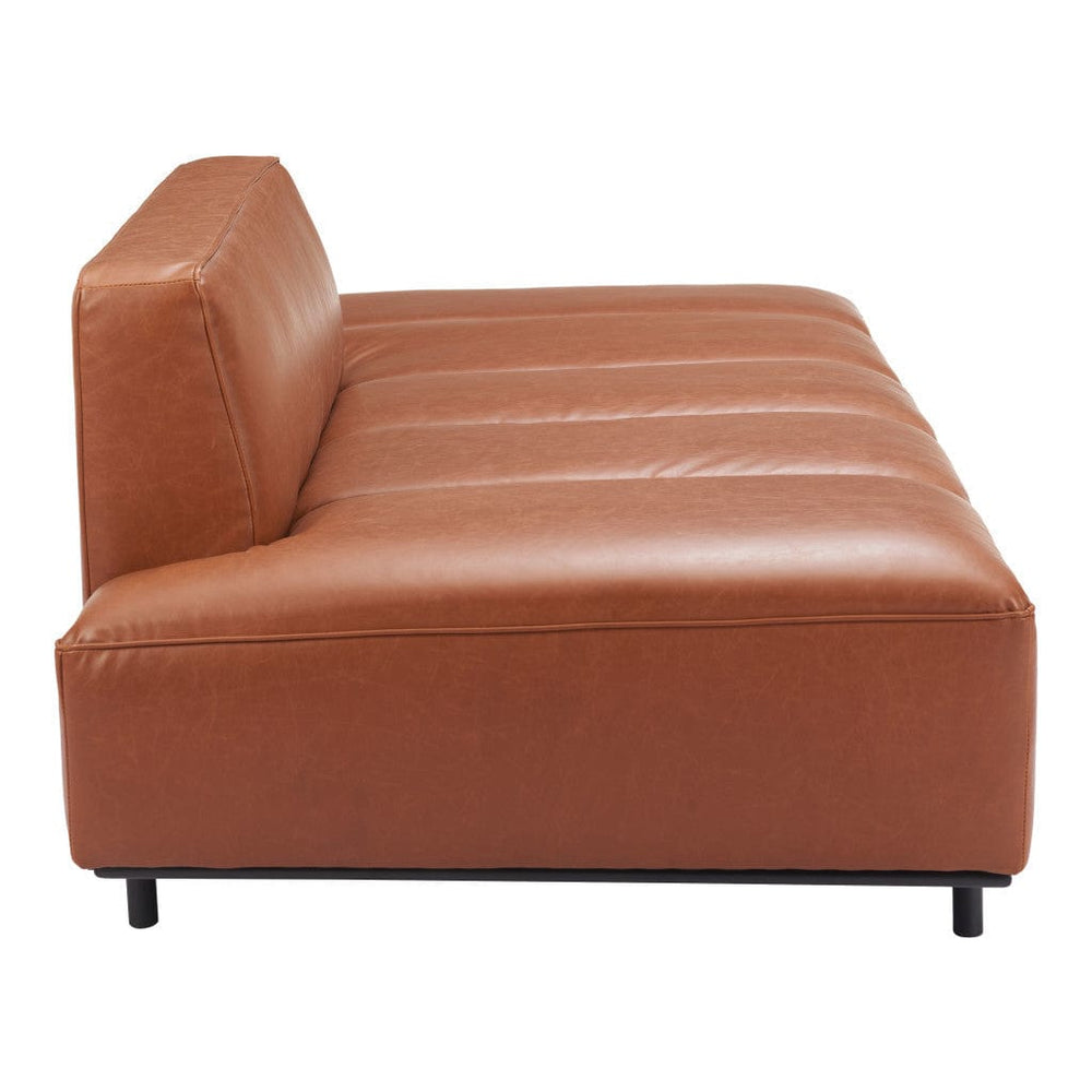 79" Brown Faux Leather Sofa With Black Legs - Homeroots - Flyclothing LLC