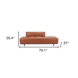 79" Brown Faux Leather Sofa With Black Legs - Homeroots - Flyclothing LLC