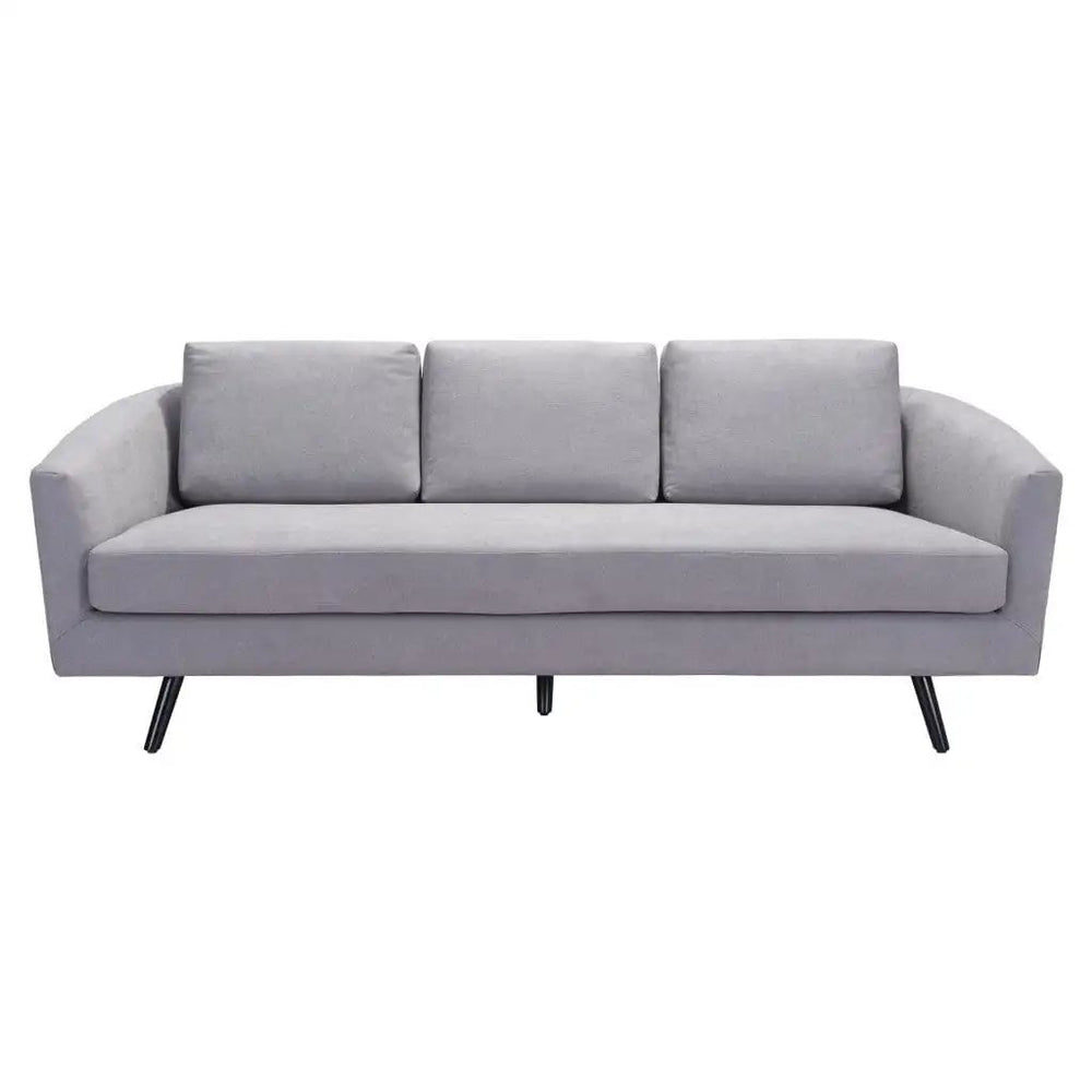79" Gray Polyester Sofa With Black Legs - Homeroots - Flyclothing LLC