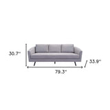 79" Gray Polyester Sofa With Black Legs - Homeroots - Flyclothing LLC