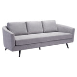 79" Gray Polyester Sofa With Black Legs - Homeroots - Flyclothing LLC