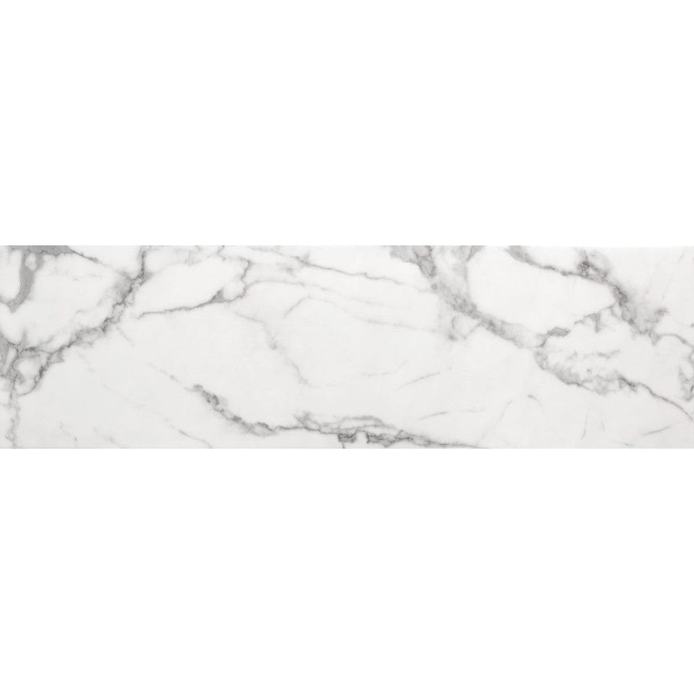 47" White and Silver Faux Marble Sled Console Table - Homeroots - Flyclothing LLC