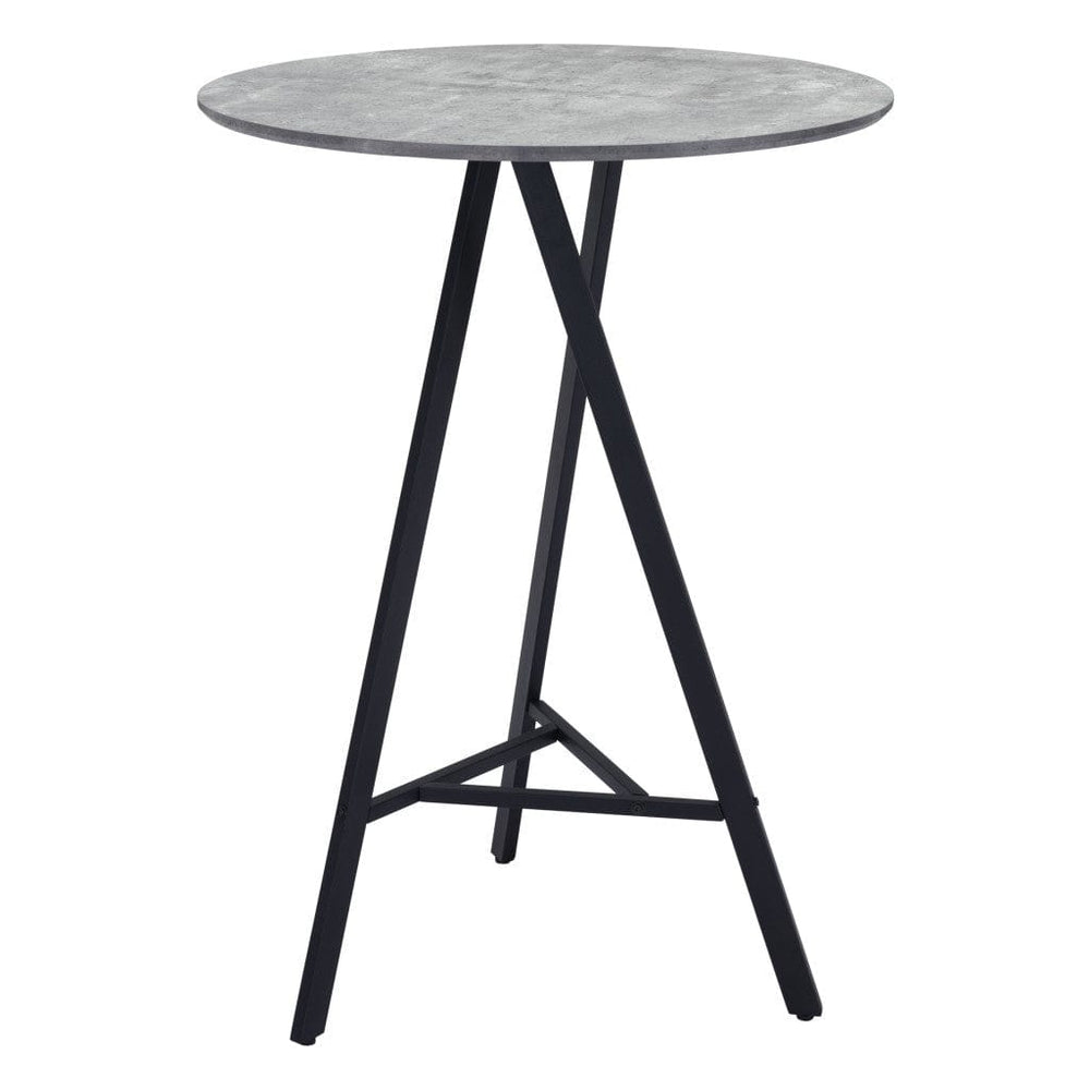 32" Gray and Black Rounded Steel Bar Table - Homeroots