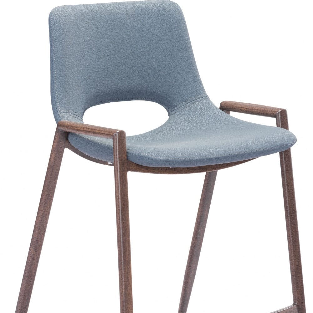 Set of Two 26" Gray And Brown Steel Low Back Counter Height Bar Chairs - Homeroots - Flyclothing LLC