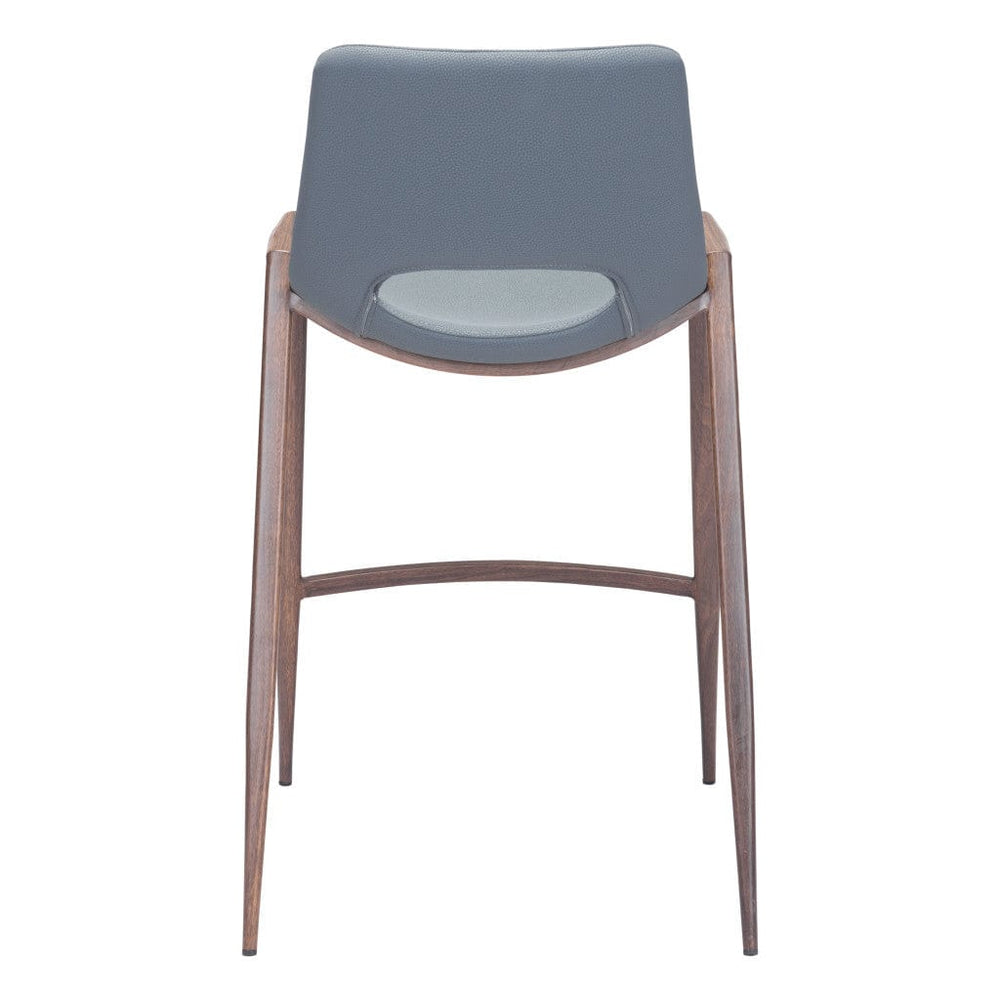 Set of Two 26" Gray And Brown Steel Low Back Counter Height Bar Chairs - Homeroots - Flyclothing LLC
