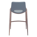 Set of Two 26" Gray And Brown Steel Low Back Counter Height Bar Chairs - Homeroots - Flyclothing LLC