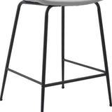 26" White And Black Steel Low Back Counter Height Bar Chair - Homeroots