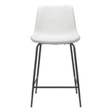 26" White And Black Steel Low Back Counter Height Bar Chair - Homeroots