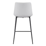 26" White And Black Steel Low Back Counter Height Bar Chair - Homeroots