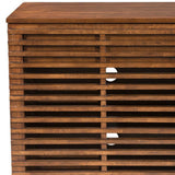 54" Walnut Modern Retro Grooves TV Media Center - Homeroots