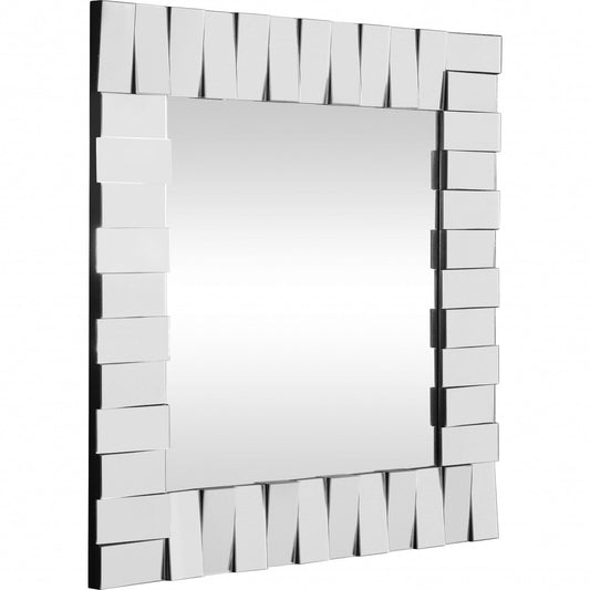 28" Clear Square Glass Framed Accent Mirror - Homeroots