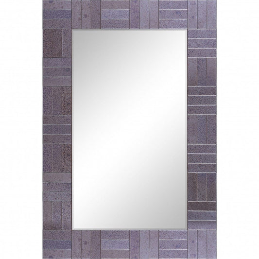 35" Gray Glass Framed Accent Mirror - Homeroots