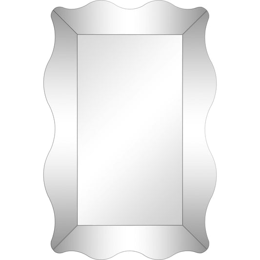 35" Clear Novelty Glass Framed Accent Mirror - Homeroots