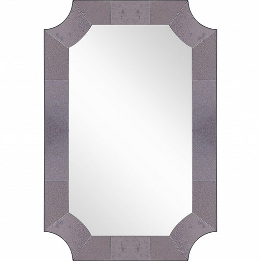 35" Gray Novelty Glass Framed Accent Mirror - Homeroots