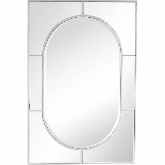 48" Silver Metal Framed Accent Mirror - Homeroots