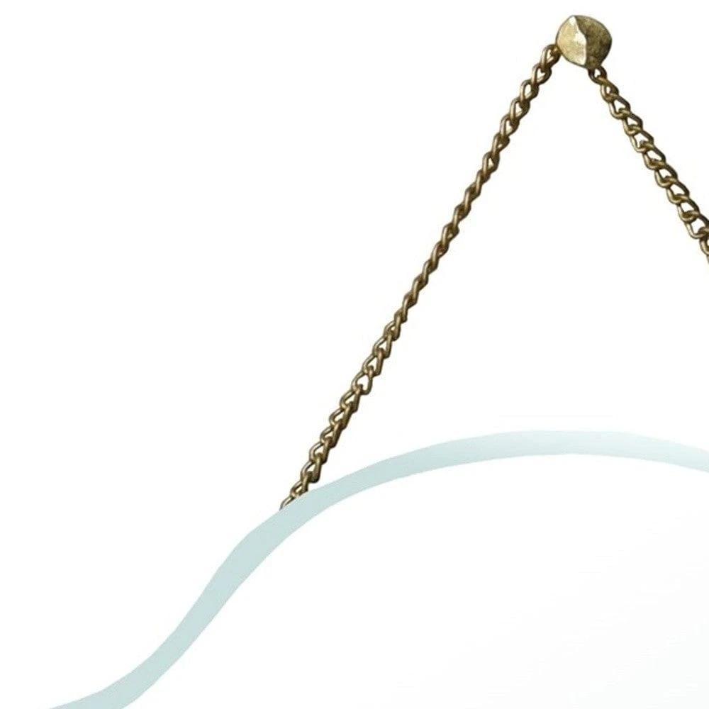 22" Gold Irregular Unframed Accent Mirror - Homeroots - Flyclothing LLC