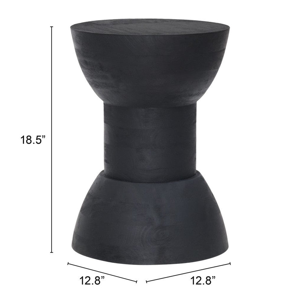 19" Black Solid Wood Backless Bar Chair - Homeroots - Flyclothing LLC