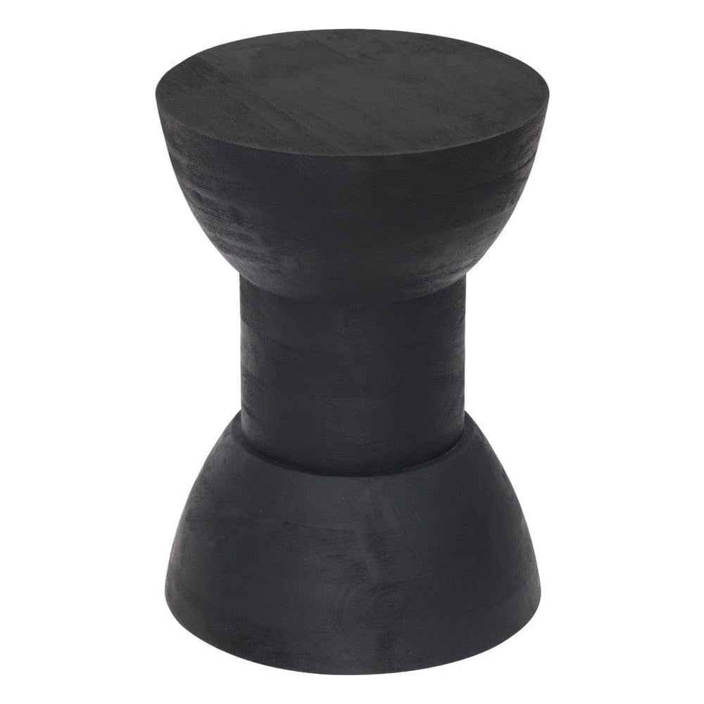 19" Black Solid Wood Backless Bar Chair - Homeroots - Flyclothing LLC