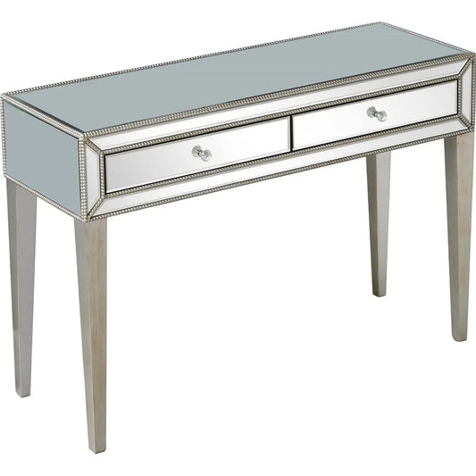 48" Silver Mirrored Glass Console Table - Homeroots