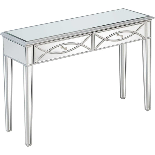 Silver Glass Mirror Console Table - Homeroots - Flyclothing LLC