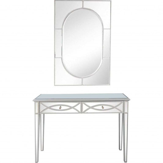 Silver Glass Mirror and Console Table - Homeroots - Flyclothing LLC