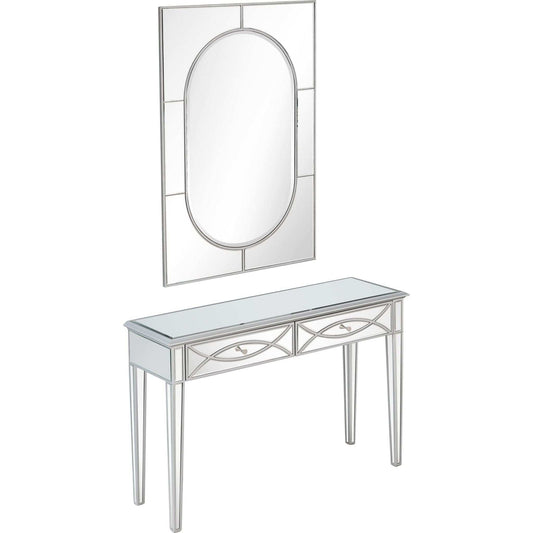 Silver Glass Mirror and Console Table - Homeroots - Flyclothing LLC