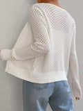 Tied Openwork V-Neck Long Sleeve Cardigan - Trendsi - Flyclothing LLC
