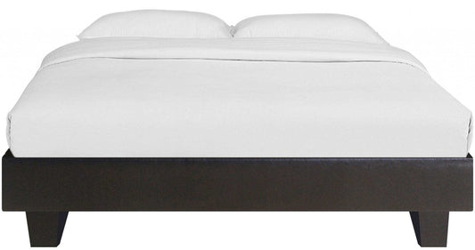 Black Solid and Manufactured Wood King Upholstered Faux Leather Bed Frame - Homeroots - Flyclothing LLC