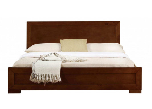 Walnut Wood Twin Platform Bed - Homeroots - Flyclothing LLC